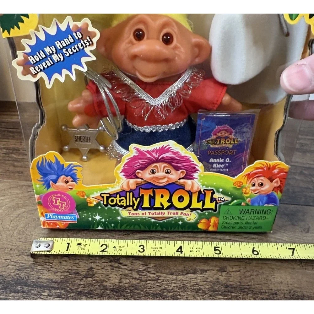 Vintage Troll Doll Totally Troll Annie O. Klee Cowboy Troll Playmates New